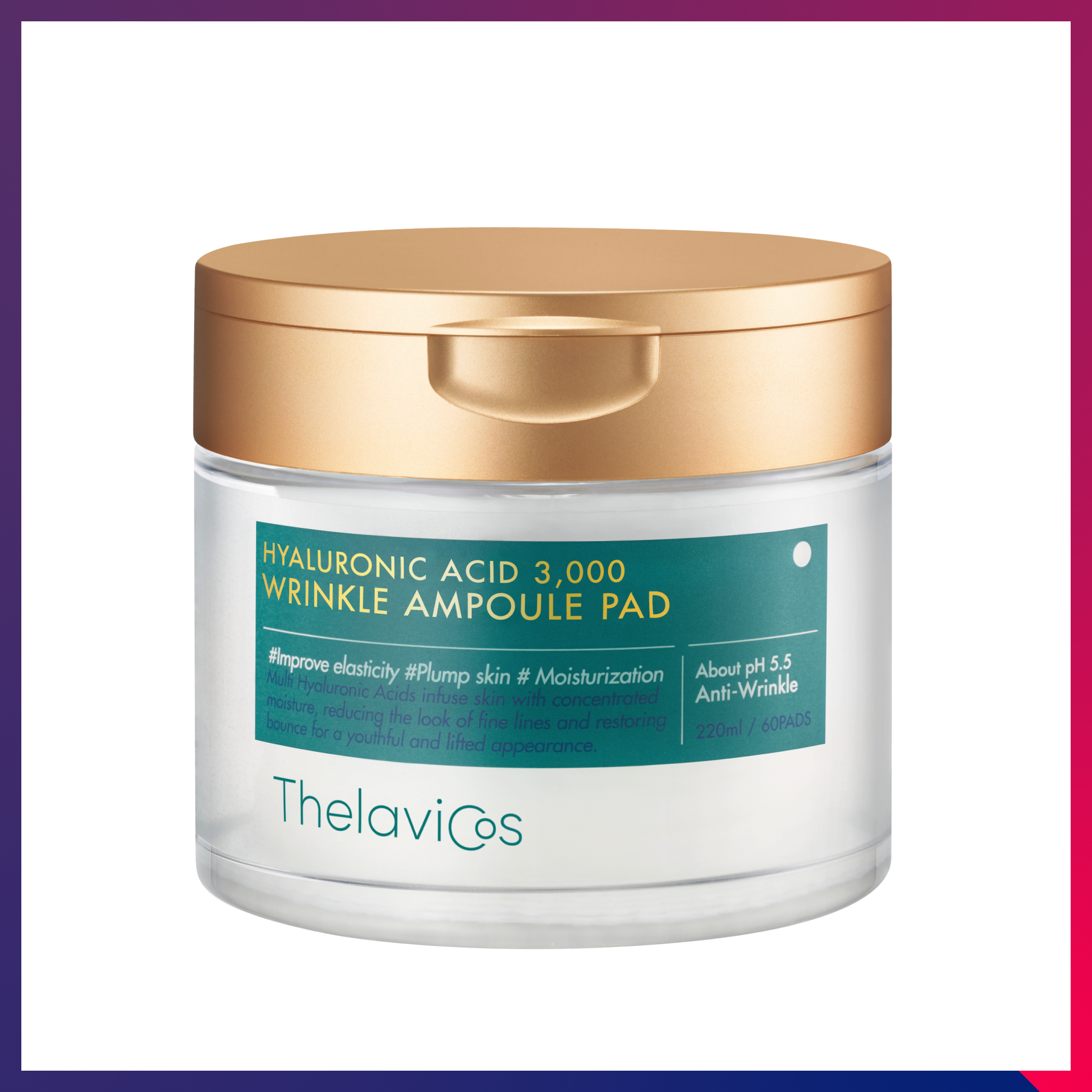 Thelavicos Hyaluronic Acid 3,000 Wrinkle Ampoule Pad 60pcs
