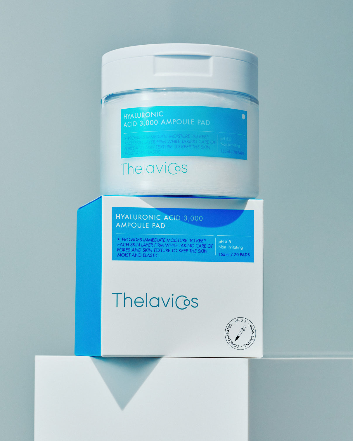 Thelavicos Hyaluronic Acid 3,000 Ampoule Pad 70pcs