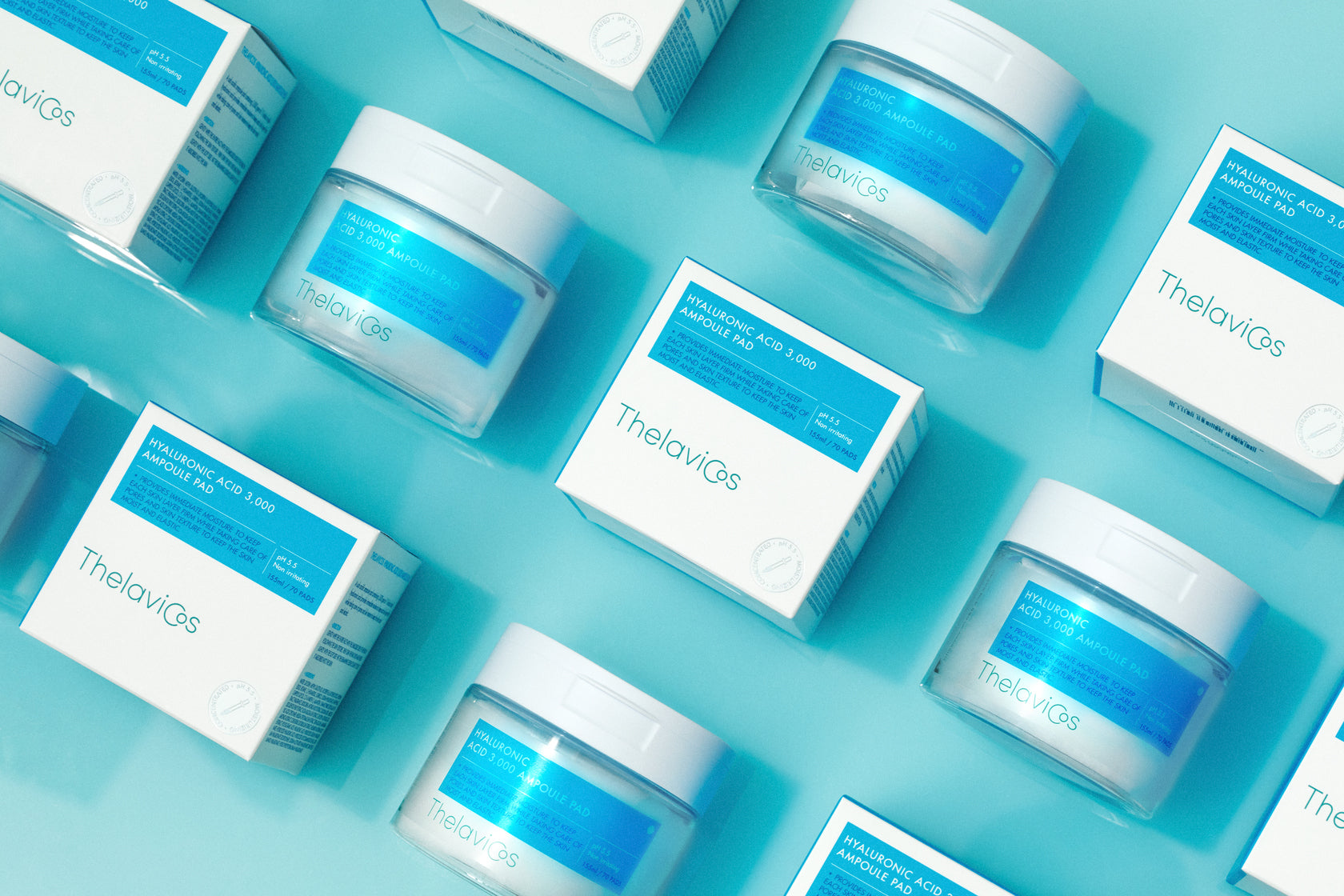 Thelavicos Hyaluronic Acid 3,000 Ampoule Pad 70pcs