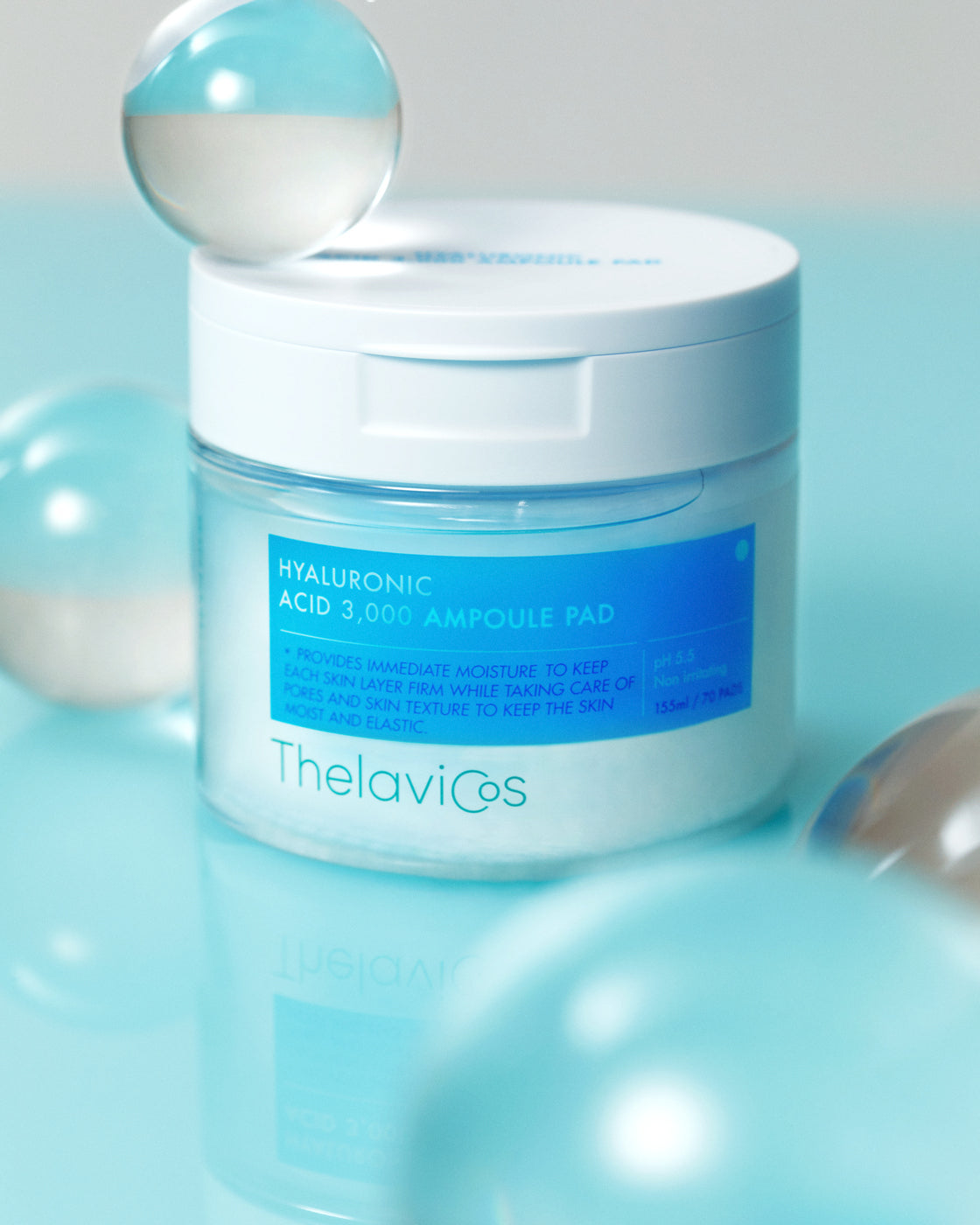 Thelavicos Hyaluronic Acid 3,000 Ampoule Pad 70pcs