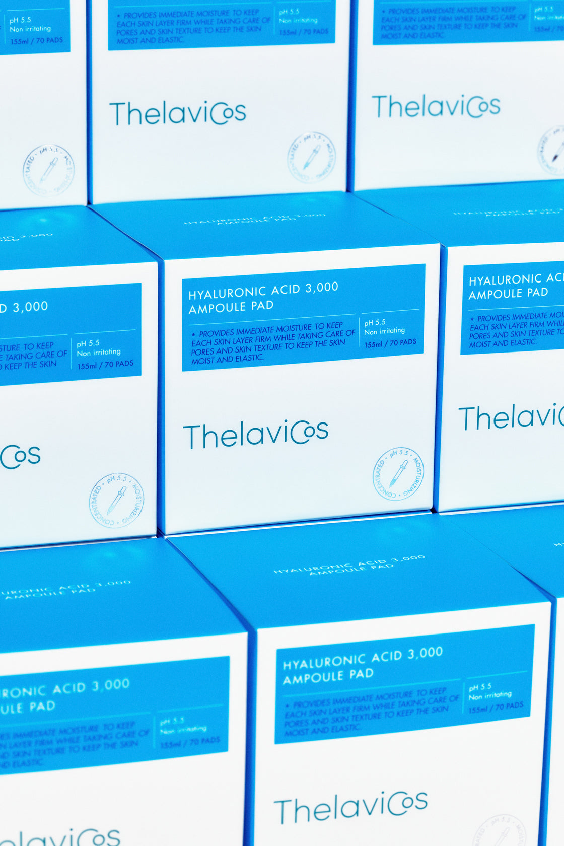Thelavicos Hyaluronic Acid 3,000 Ampoule Pad 70pcs