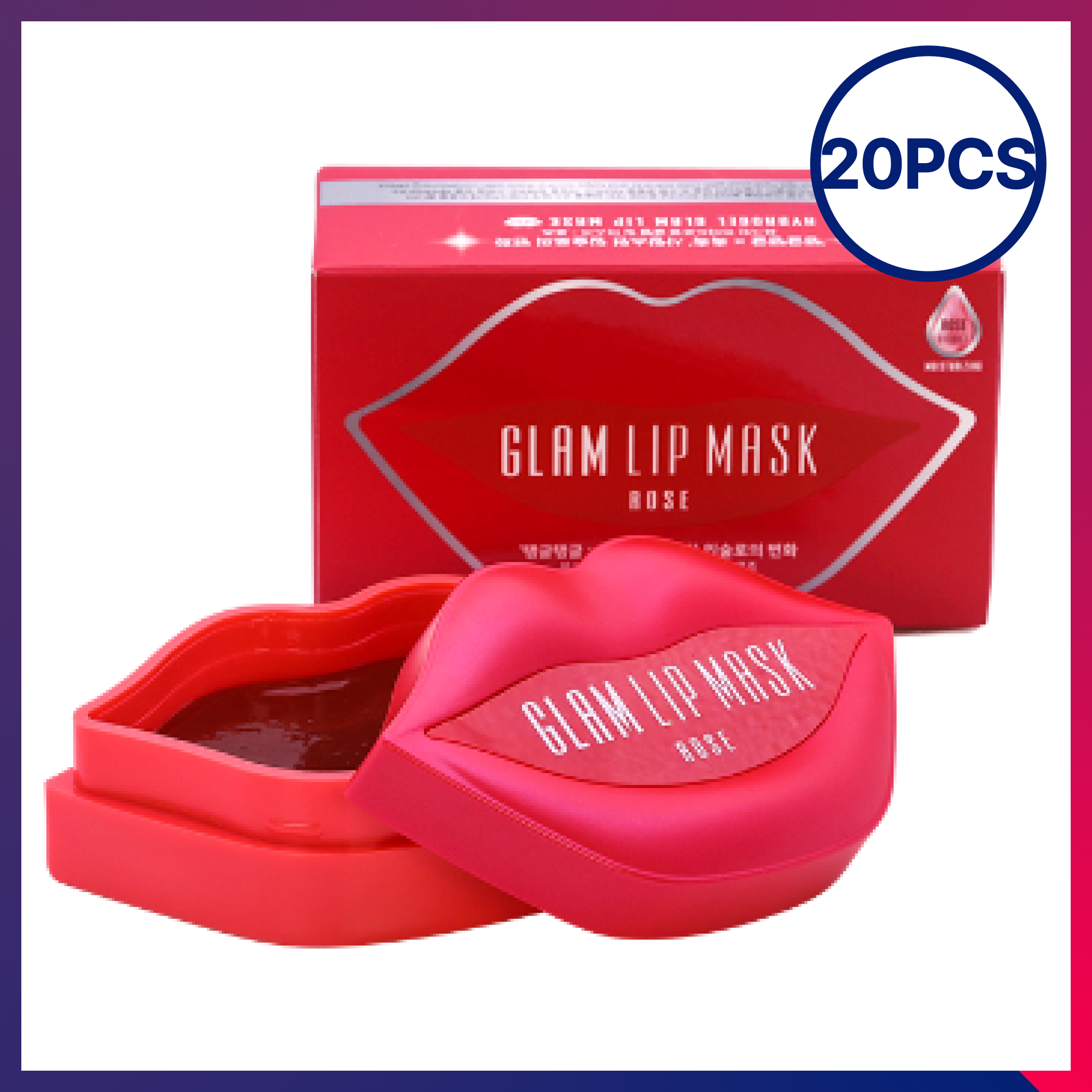 Beauugreen Hydrogel Glam Lip Mask Rose 20pcs