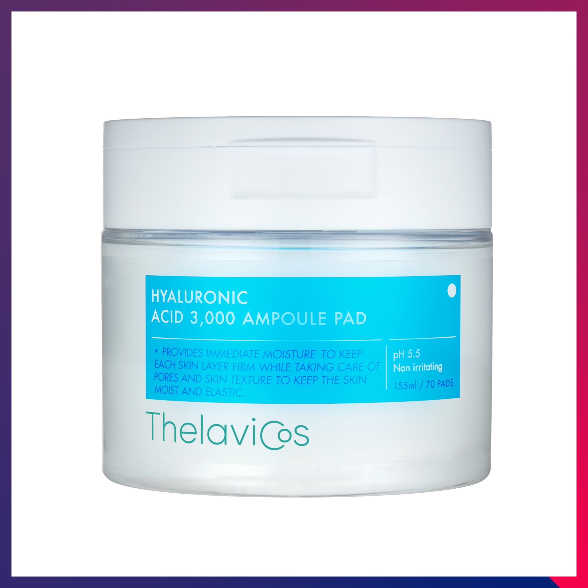 Thelavicos Hyaluronic Acid 3,000 Ampoule Pad 70pcs